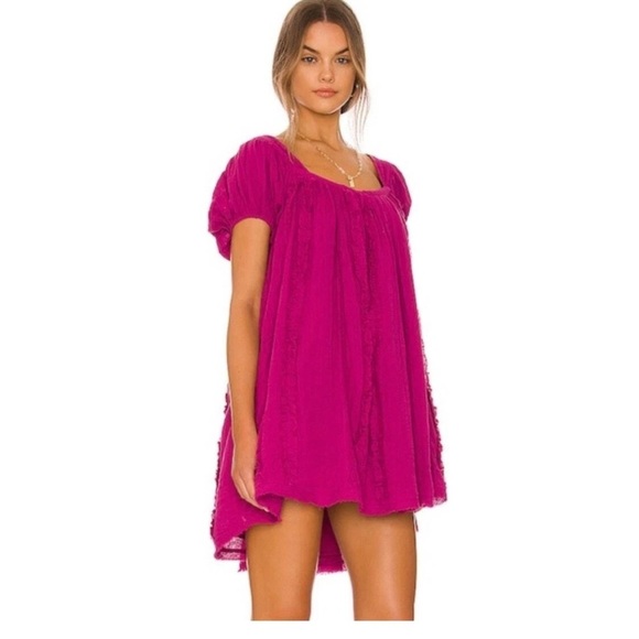 Free People Tops - Free People Angele Mini Dress S OB1310143 Dragonfruit Punch Pink SZ Small